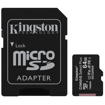 Kingston Canvas Select Plus 64GB Micro SD Card UHS-I U1 100MB/s Kingston Canvas Select Plus 64GB Micro SD Card UHS-I U1 100MB/s